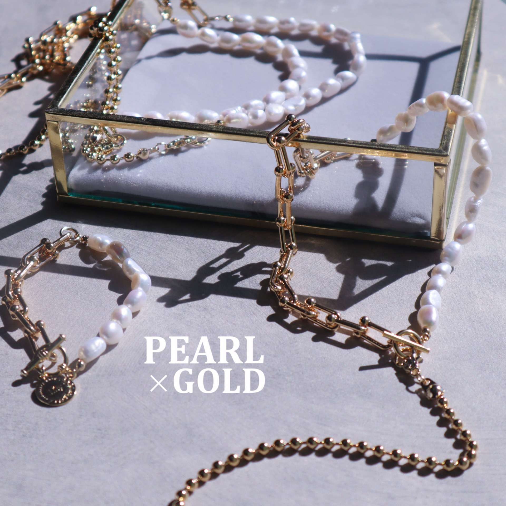 pearl×gold necklace
